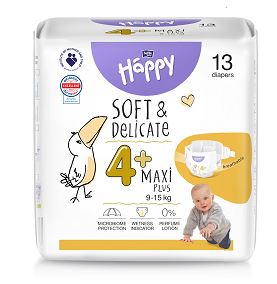 COUCHE BEBE 9-15Kg BELLA BABY HAPPY Taille 4+ Carton de 156 couches
