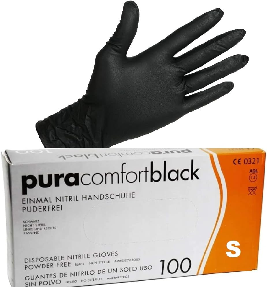 Paquet de 100 gants nitrile Noir non stérile Taille M